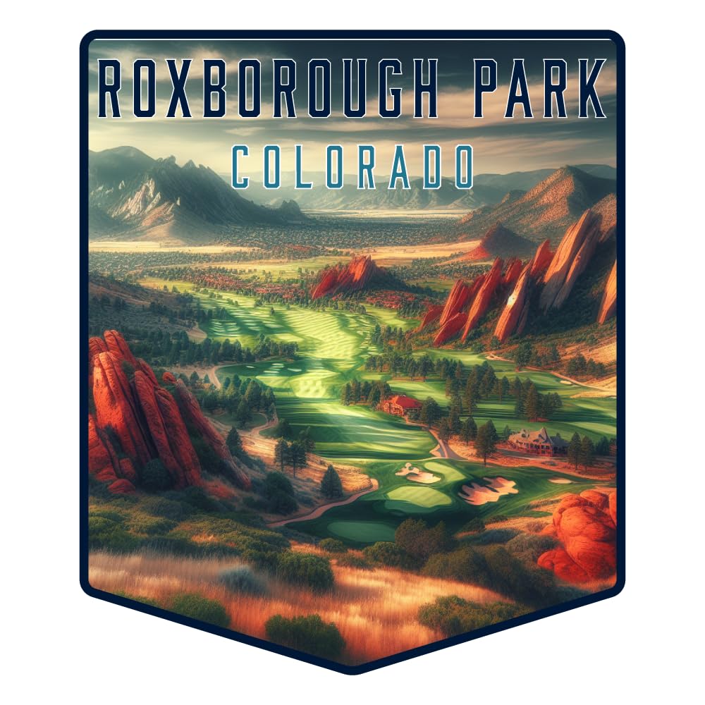 Roxborough Park Colorado Pentagon Shield Souvenir - 3-Inch Vinyl Magnet