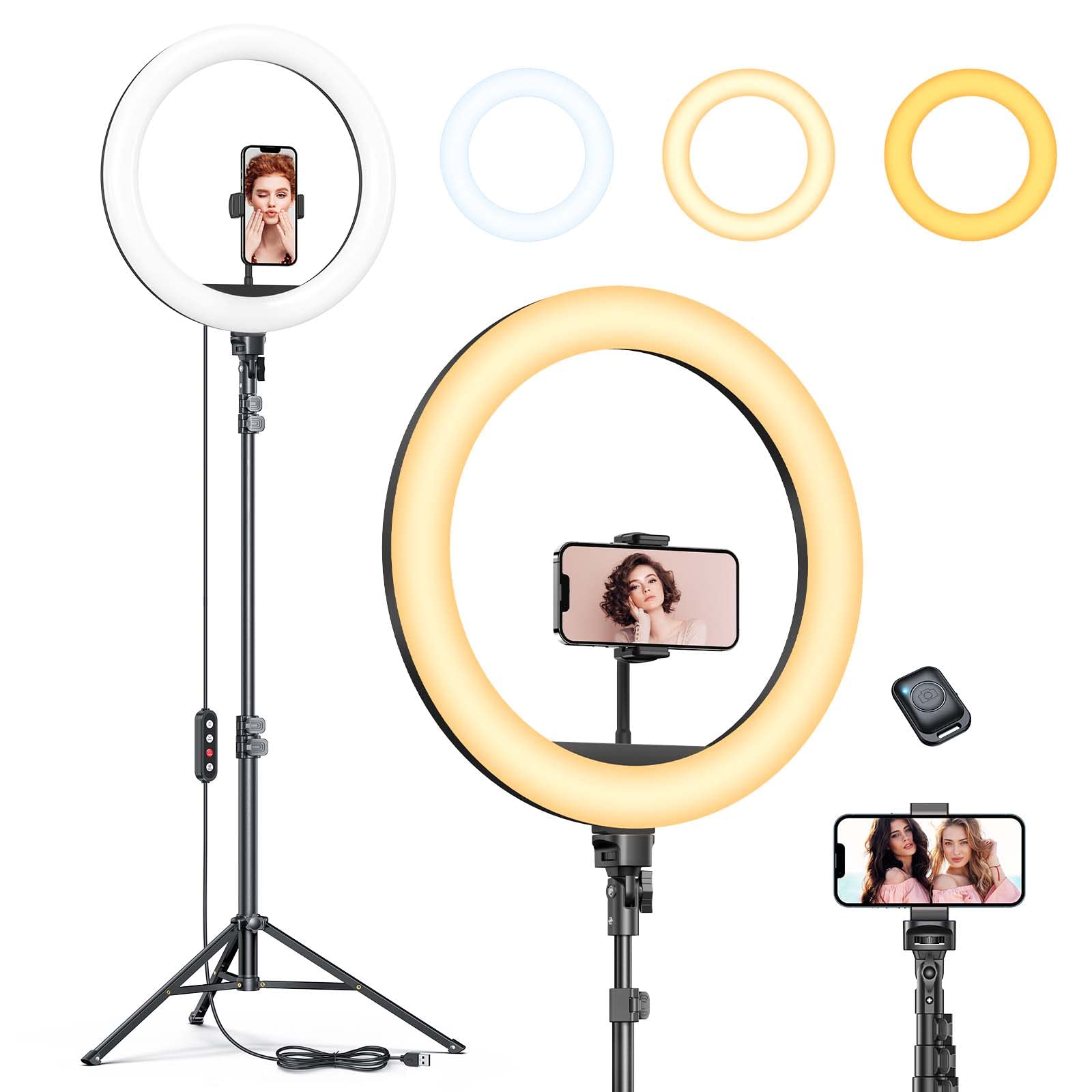 Vanity Mirror Lights, 2018 Upgraded 2 Color Lighting Modes with 10 Dimmable Light Bulbs,Hollywood Style Lighting Fixture Strip for Makeup Vanity Table Set in Dressing Room (Mirror Not Include)