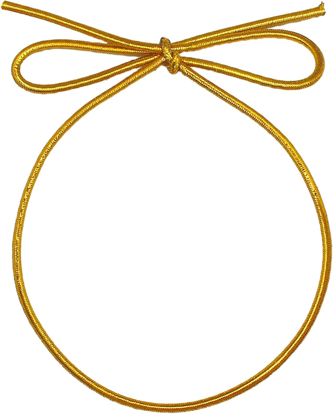 Pre-Tied Stretch Loops with Bows from Elastic Ribbon - 120pcs Metallic Elastic Cord for Boxes Bows Tags Gift Elastic Wrapping Crafts Cord String (Gold, 10inch)