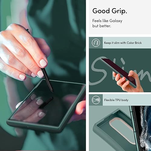 Miniatura 5 de CYRILL Color Brick - Funda compatible con Samsung Galaxy S22 Ultra (2022), silicona resistente al polvo, con anillo protector para cámara de PC,