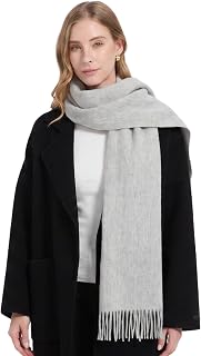 ACUSHLA 100% Wool Scarf for Women Men Warm Lightweight Winter Neck Warmer | Soft;Lightweight;warm;Breathable;Fringe design;For daily everyday wear travel dating office;Unisex basic fashion staple