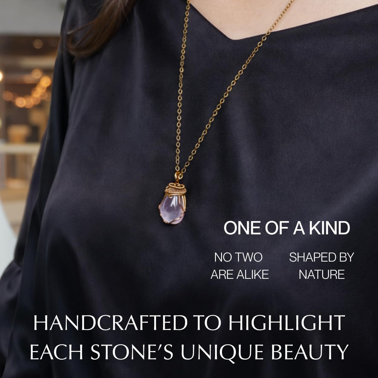 Designs by Nature Gems Necklace for Women - Designer Pendant Necklace - Antique Bronze Chain - Image 4