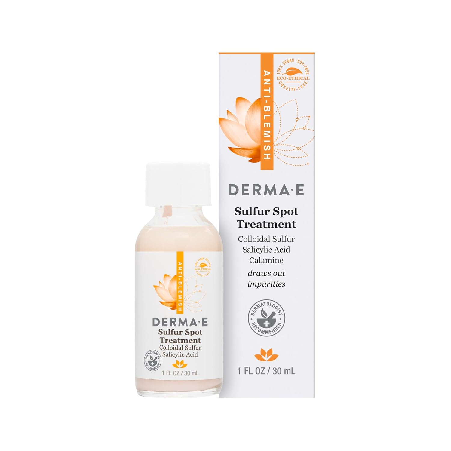 Derma E Sulfur Spot Treatment – Sulfur and Salicylic Acid Lotion for Breakout-Prone Skin – Soothing Spot Treatment for Face Tones, Balances and Reduces Irritation, 1 Fl Oz Derma E Sulfur Spot Treatment – Sulfur and Salicylic Acid Lotion for Breakout-Prone Skin – Soothing Spot Treatment for Face Tones, Balances and Reduces Irritation, 1 Fl Oz