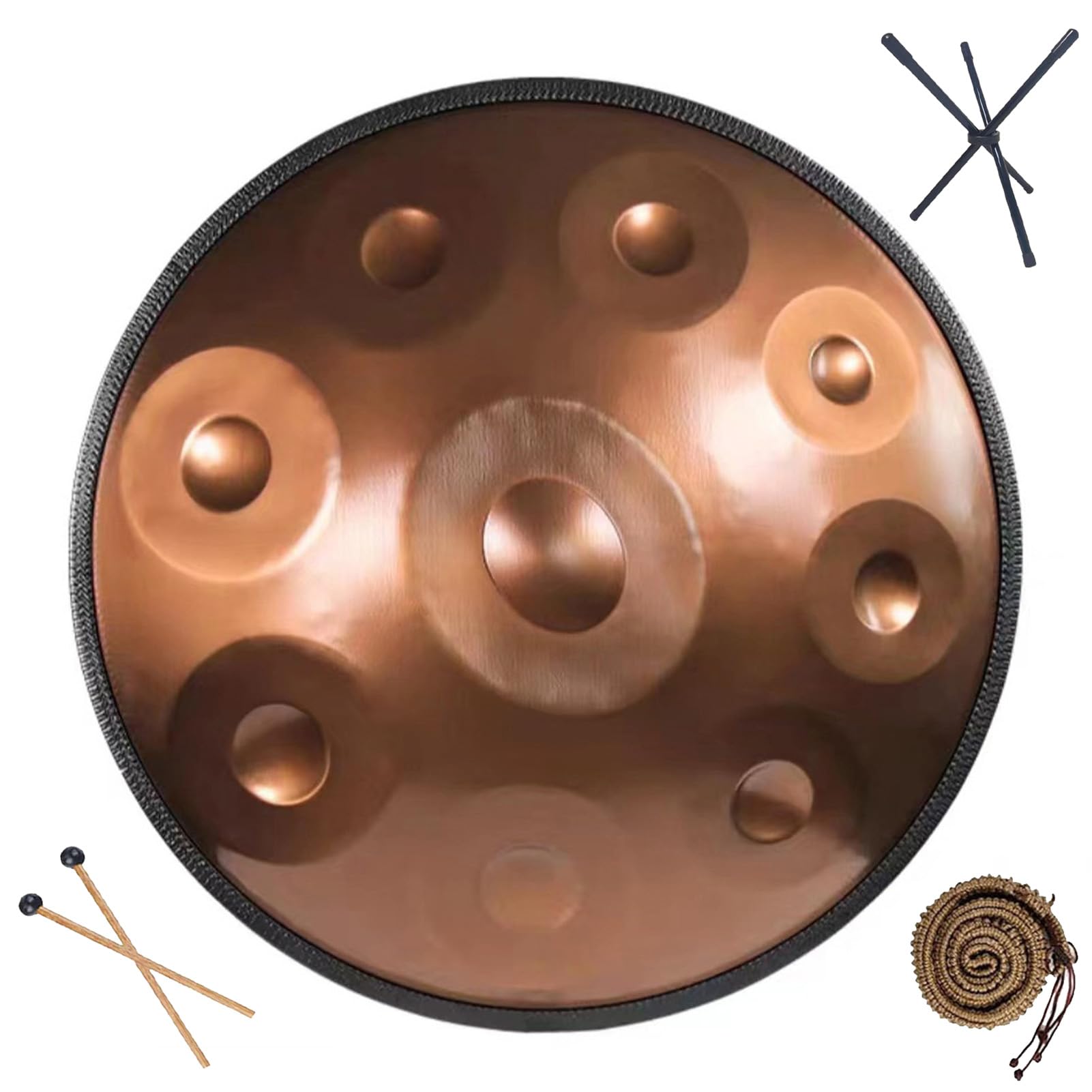 Tambour En Acier à Main 440 Hz/432 Hz, 9 Notes, Tambour à Langue En Acier De 22 Pouces Avec Sac à Main Souple, Percussion Harmonique Pour La Guérison Sonore, La Méditation Personnelle, Le (Size:432Hz)