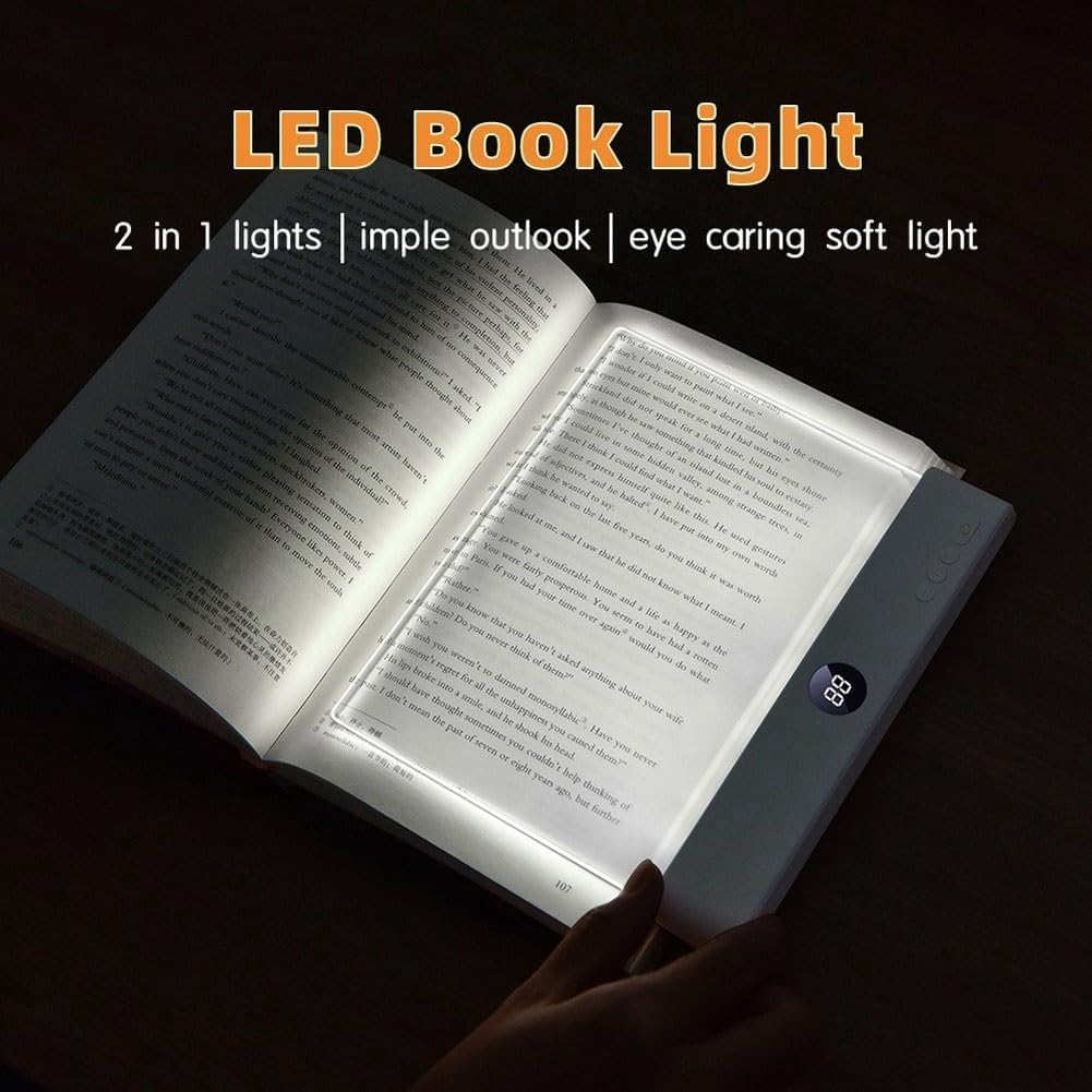 Luces LED Inteligentes para Libros, Lámpara de Lectura Recargable, Luz de Página, Protección Ocular para Estudiantes.