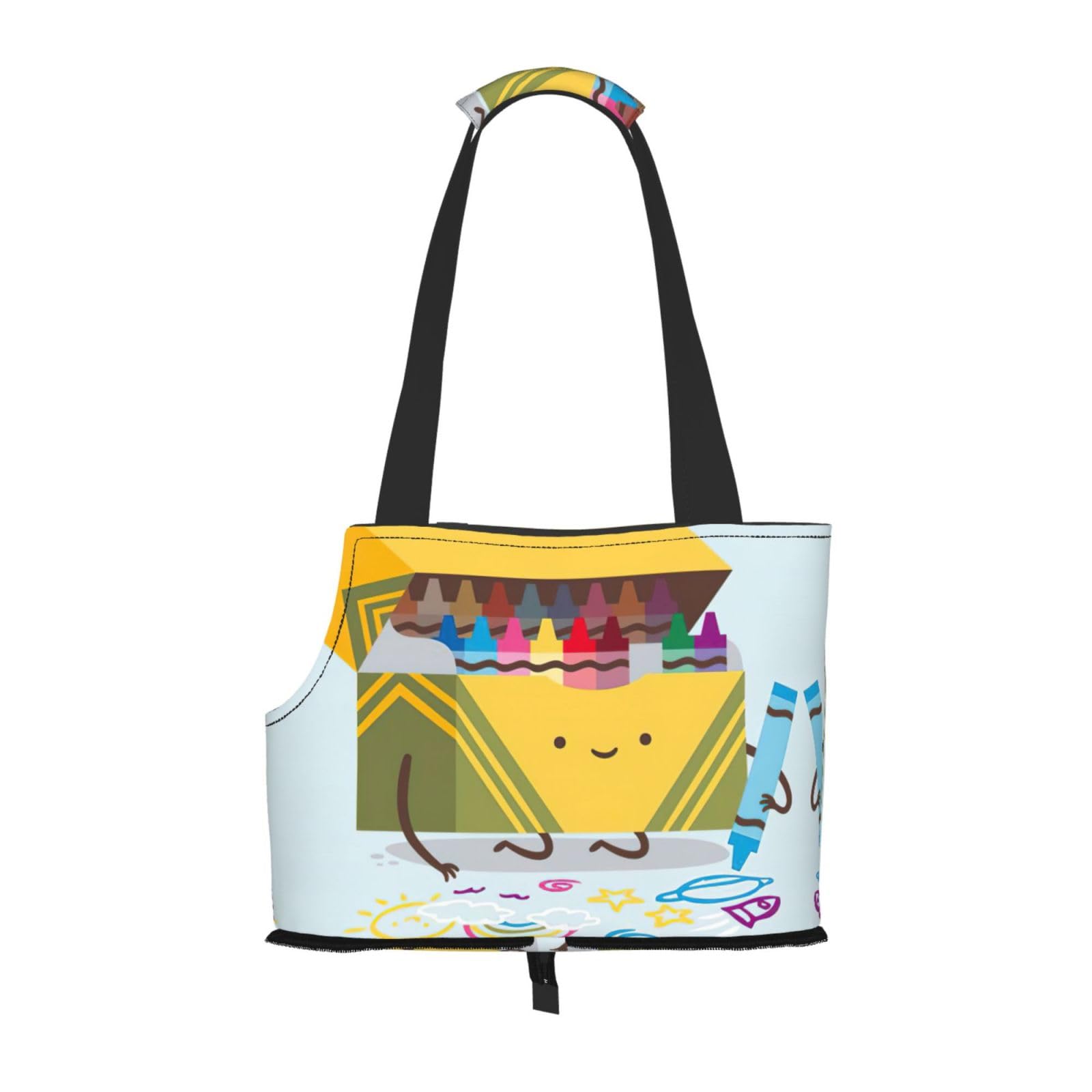 Bolsas transportadoras para cachorros con asas ergonómicas y estampado creativo de crayones