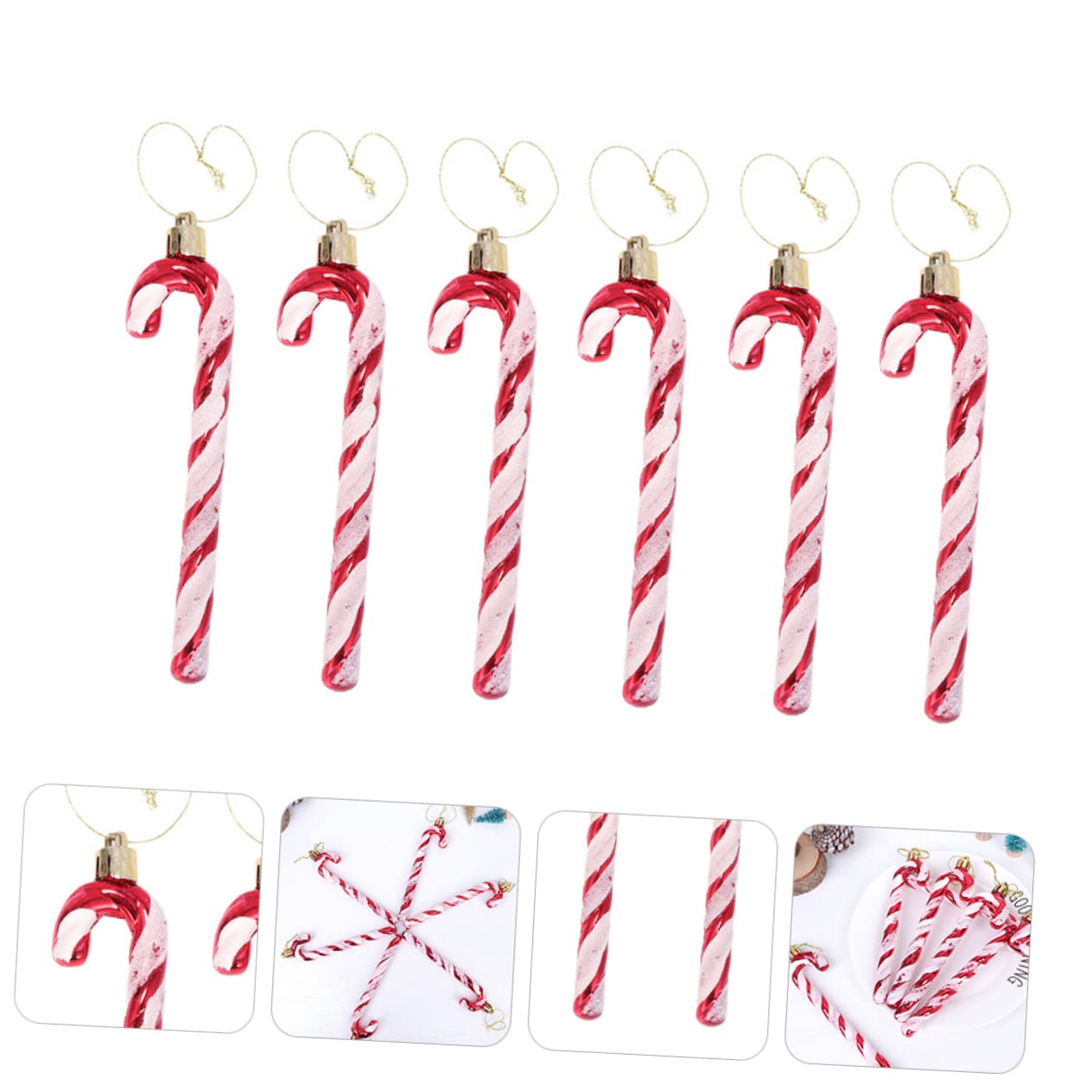 ABOOFAN 5sets Entzückende Weihnachten Baum Krücke Ornamente Festliche Hängende Weihnachten Kugeln Dekoration 6 Stücke * 5