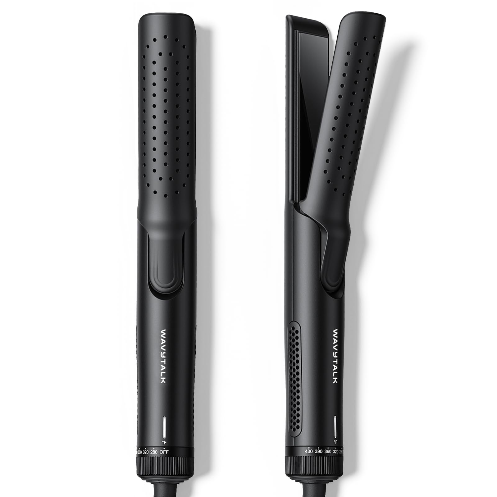 Wavytalk Airflow Styler Curling Iron, Cool Curl, 360° Cool Air Lock in Style for Lasting Curls, Reduces Damage, 2 in 1 Hair Straightener and Curler, 1.25 Inch, Anti-Scald for Short Long Hair