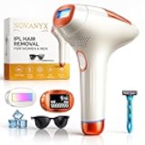 Laser Hair Removal for Women and Men - Permanent Painless Ice Cooling IPL Device Remover Machine with Shaver, Goggles, 999,999 Flashes for Body and Face, Corded