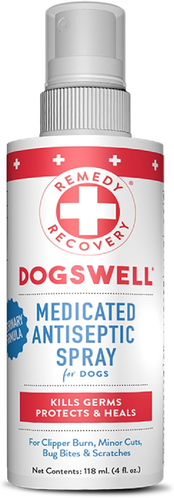 DOGSWELL Remedy + Recovery Medicated Antiseptic Spray for Dogs, 4 oz. (Packaging May Vary)