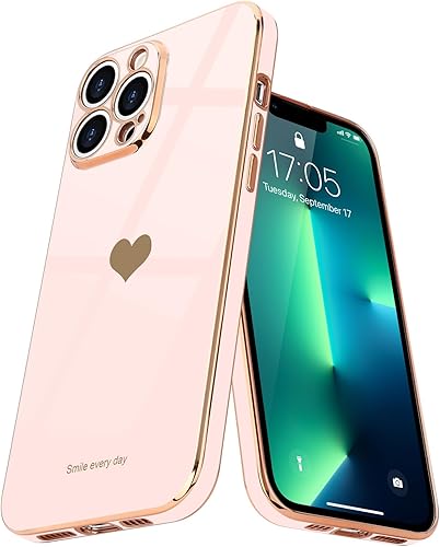 Teageo Funda para iPhone 13 Pro Max para niñas y mujeres, lindo corazón de amor, cubierta trasera suave, protección de cámara elevada, parachoques Teageo Funda para iPhone 13 Pro Max para niñas y mujeres, lindo corazón de amor, cubierta trasera suave, protección de cámara elevada, parachoques