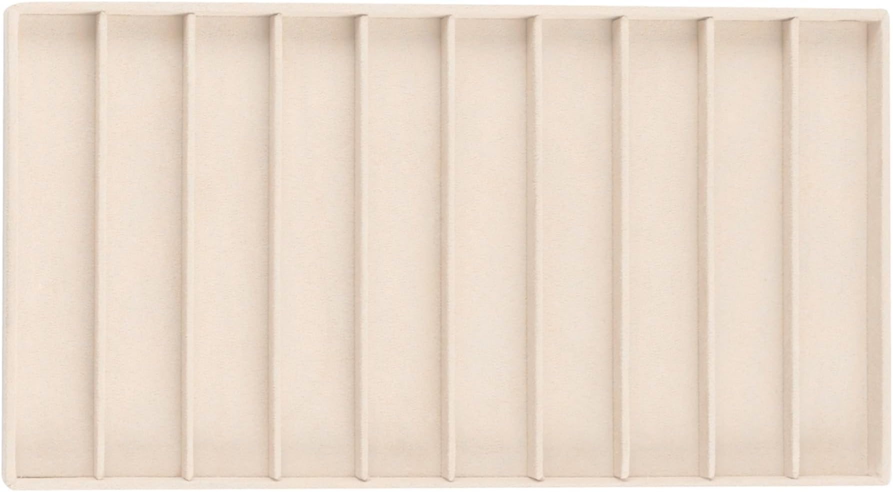 WOLF Vault Tray Necklace Insert, Beige - Includes 10 Necklace Compartments - Stackable - Anti-Tarnish LusterLoc Lining - Prevents Jewelry Discoloration + Tarnishing