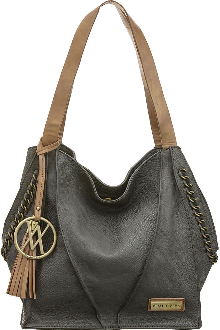 Vitalio Vera Brea Dark Grey Shoulder Tote Bag