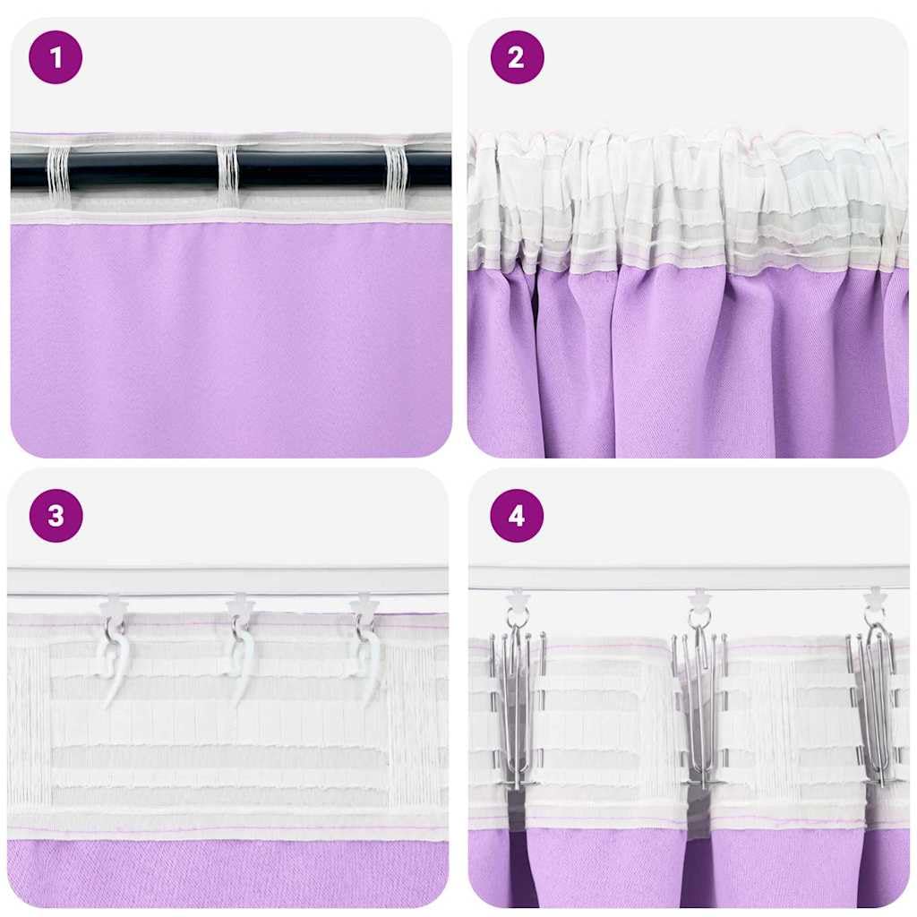 Verdunkelungs-Vorhänge mit Ringen, Polyester 140 x 140 cm, 2-teilig lila, Blickdicht, für Wohnzimmer Schlafzimmer Kinderzimmer, vielseitige Aufhängung, Sichtschutz, Lichtregulierung