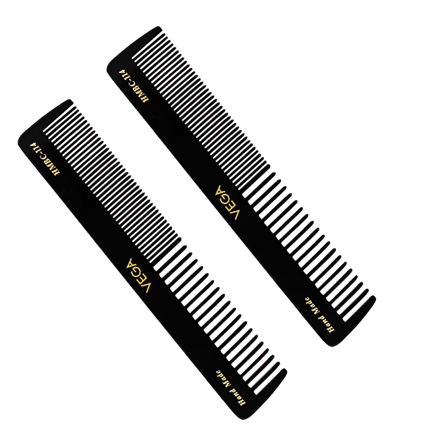 Vega General Grooming Hair Comb, (India's No.1* Hair Comb Brand) For Men and Women,Black, Pack of 2,(VC2HMBC-114)