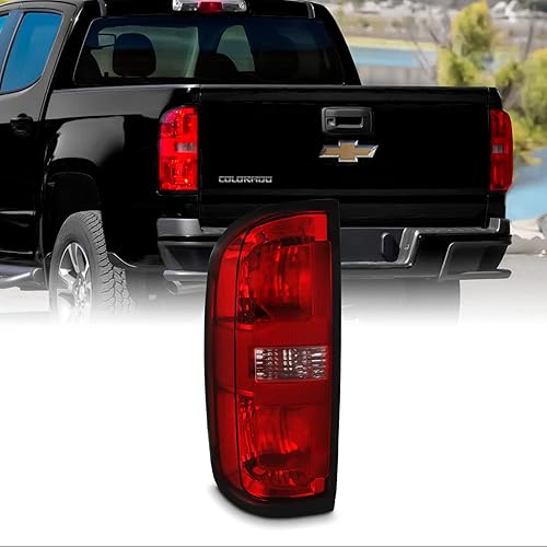 AKKON - Compatible con Chevy Colorado 2015-2021 tipo halógeno Luz trasera roja transparente de repuesto para la lámpara de freno del lado izquierdo