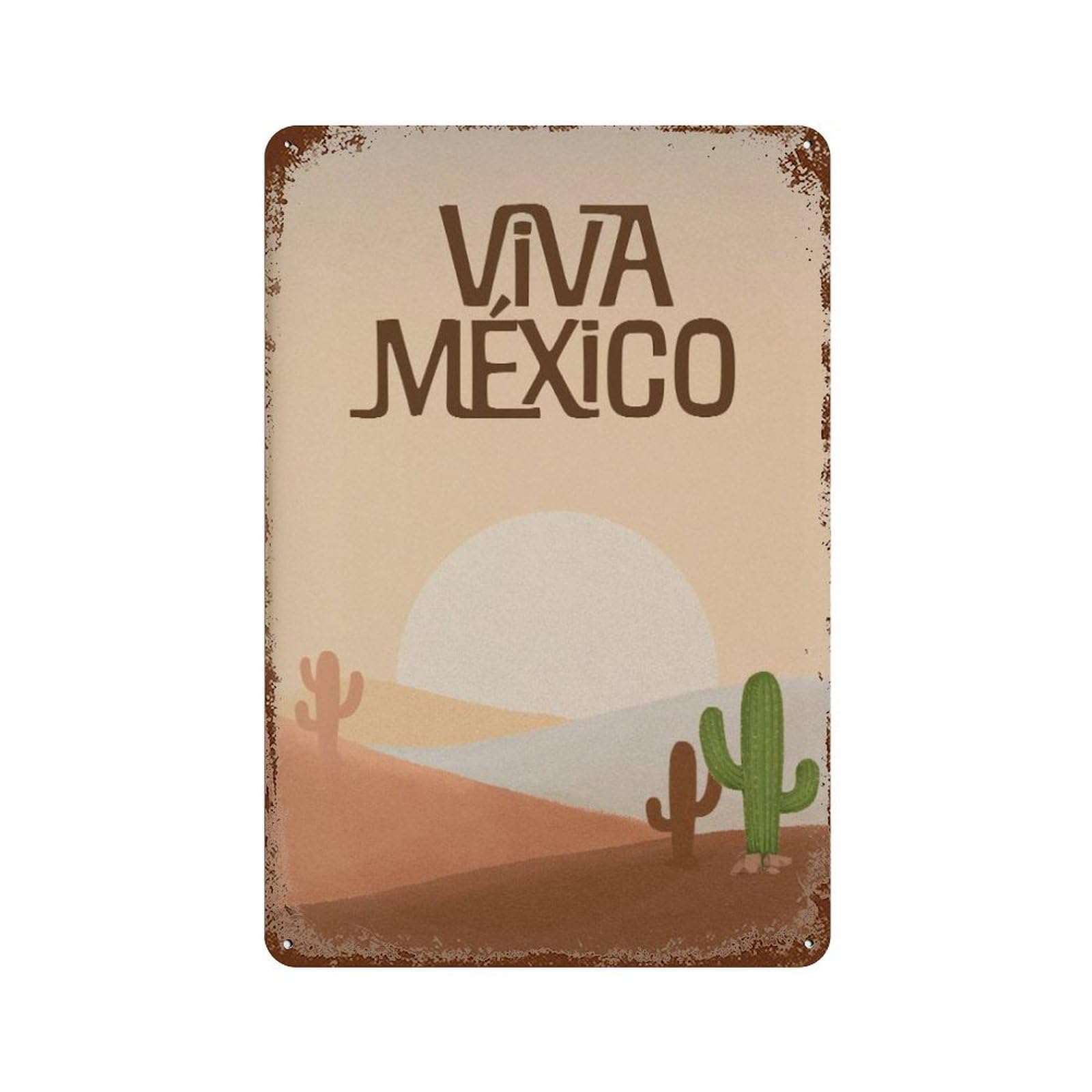 xiaoxiaoshen Viva Mexico Cactus Landscape Wall Decor Art Metal Tin Poster Modern Home Decor Art Home Bar Shop Decorations Vintage Sign 30x20cm