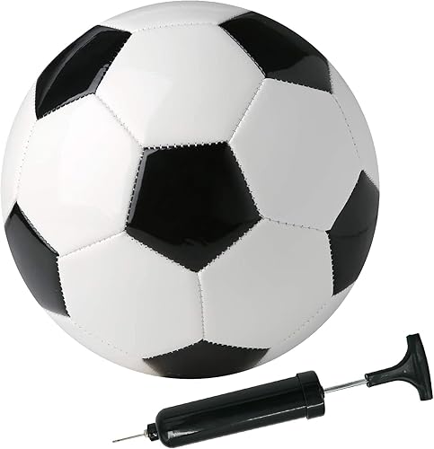 Balón de fútbol tamaño 3, 4, 5, para niños, jóvenes, adultos, para divertirse, de cuero resistente al desgaste, viene con inflador, práctica de
