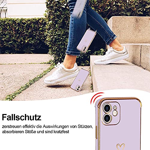 Micoden Cover Cordino per iPhone 12 Amore Cuore