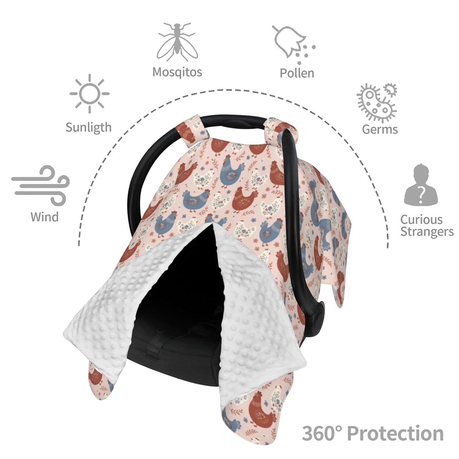 Halloween Cute Cartoon Bat Baby Car Seat Canopy and Nursing Cover for Breastfeeding Multi-Use Cover Lightweight Infant Stretchy Carrier Carseat Winter Cover for Newborn Girls Boys