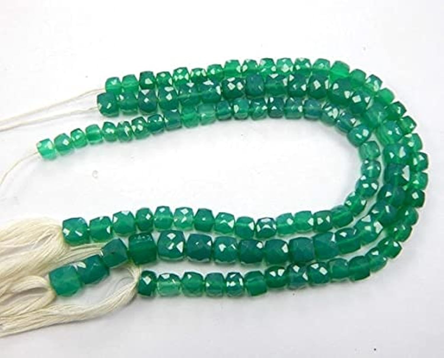 Perles onyx vert naturel facettées pour réparer et personnaliser vos bijoux