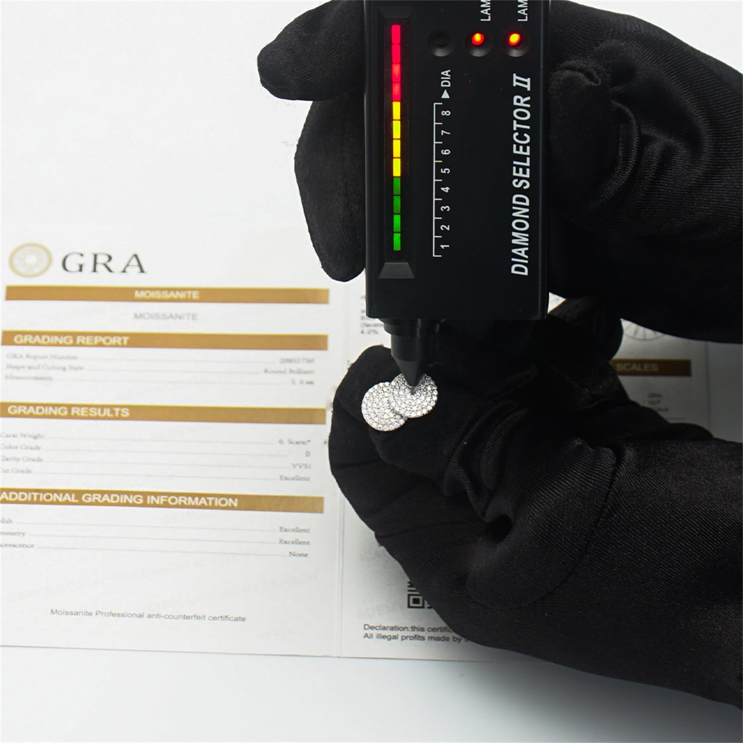 S925 Round VVS Synthetic Moissanite Stunning Iced Out Circle Shape Stud Earrings Jewelry Perfect Birthday Mother’s Day Gift for Men Women Silver Earrings Golden Earrings Wedding Set - Image 5