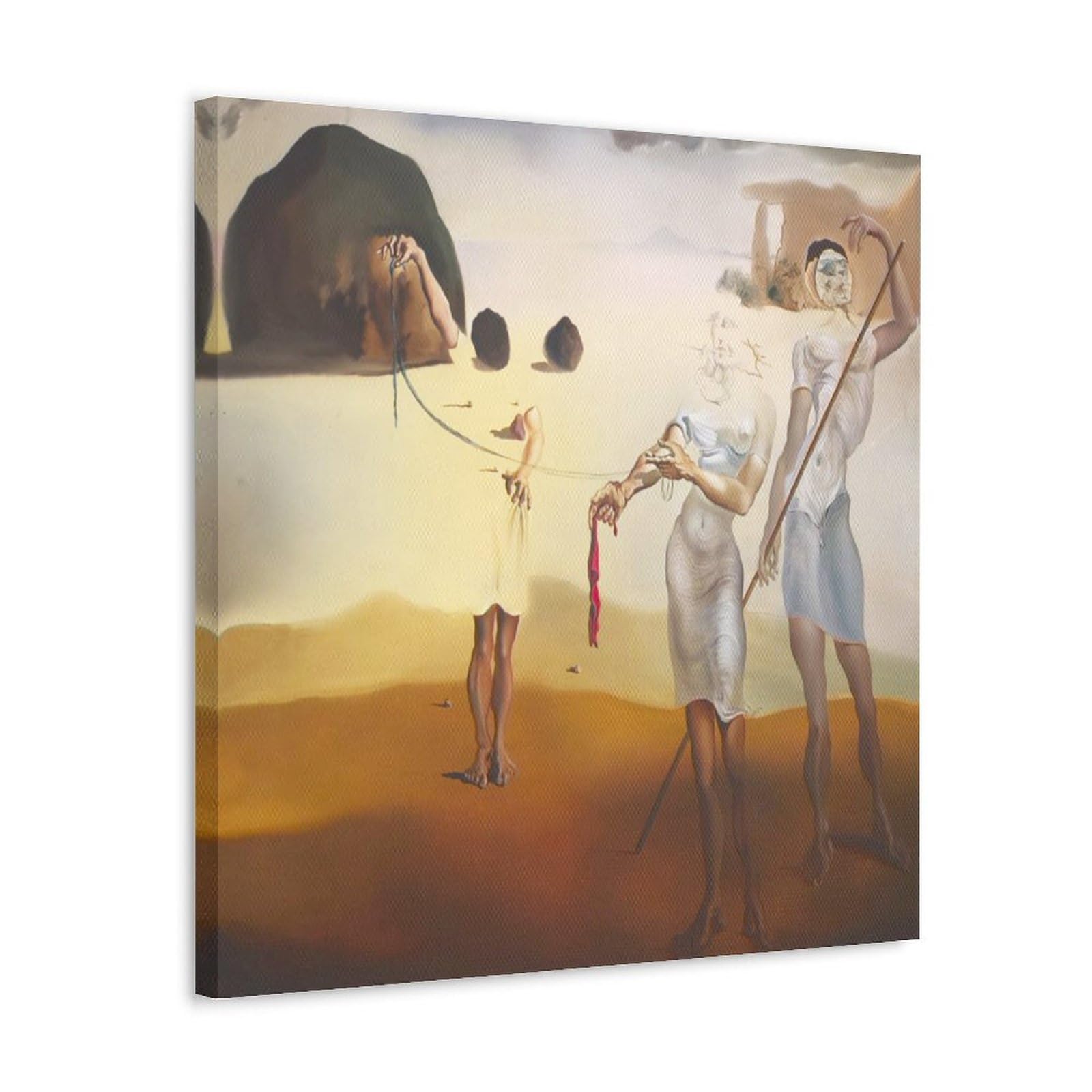Enchanted Beach with Three Fluid Grace By Salvador Dalí Painter Artwork Poster Painting On Canvas Wall Art Scroll Picture Print Living Room Walls Decor Homes 24x24inch(60x60cm)