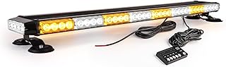 38" Amber Yellow Rooftop Beacon Warning Emergency Flashing Snow Plow Light Bar Double Side
