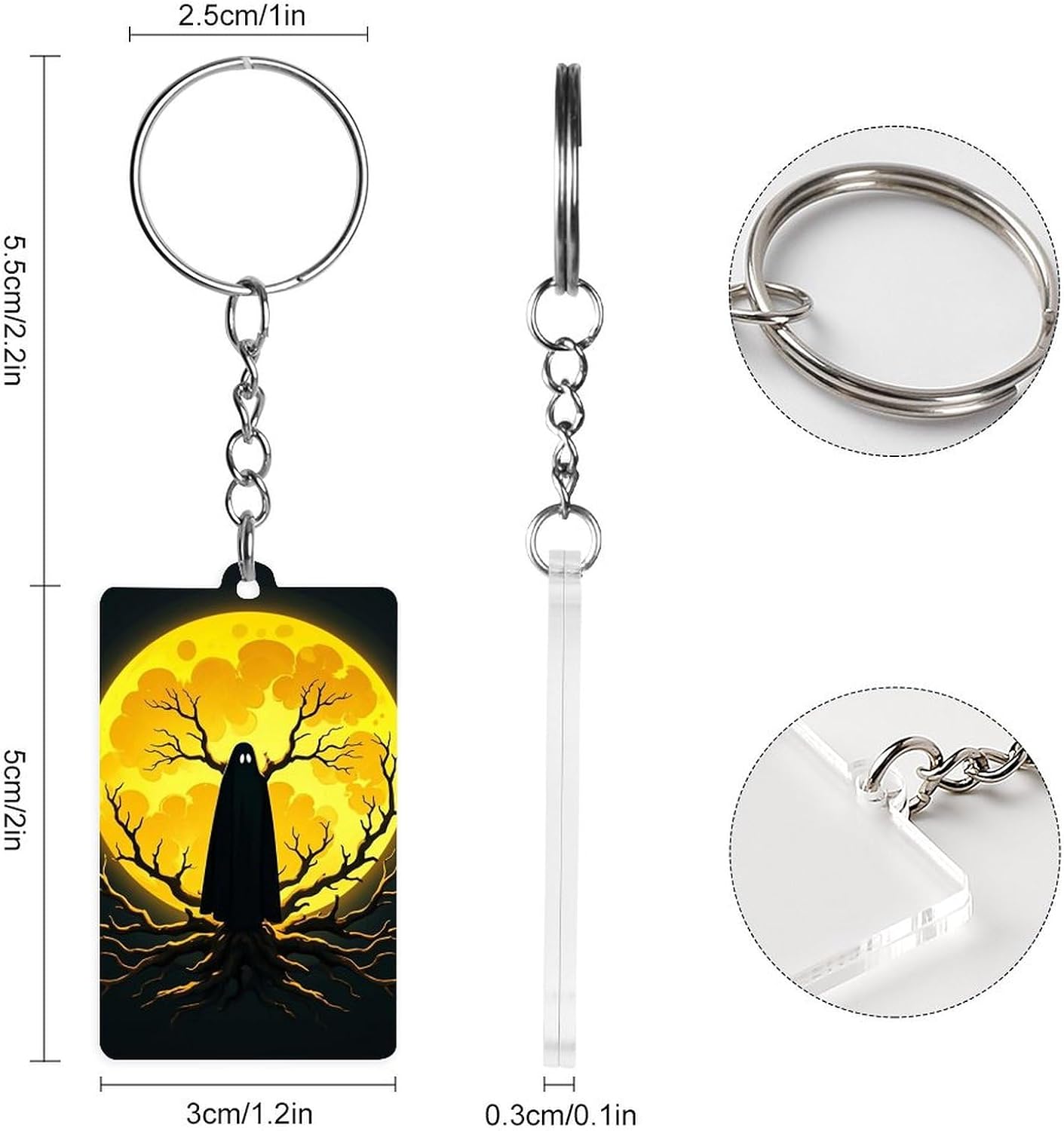 Cute Ghost of Dead Wood Printed Acrylic Key Chains, Key Chains for Car Keys Bag Chain Acrylic Decorations Gift Key Chains for Men And Women image 2