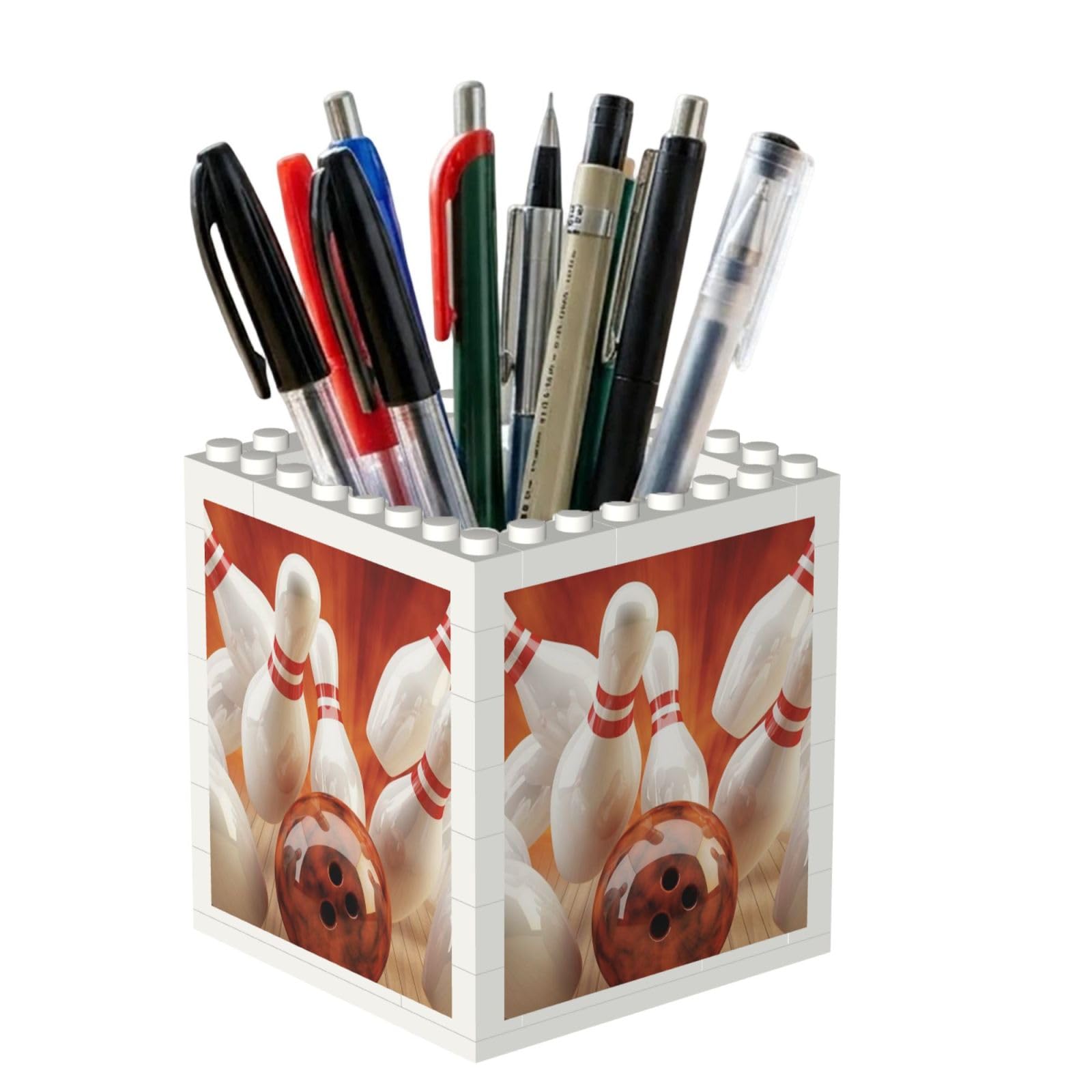 Poadnly Bowling, Pen Pot Pencil Holder for Office Home School, Compact Desk Organiser for Office Stationery