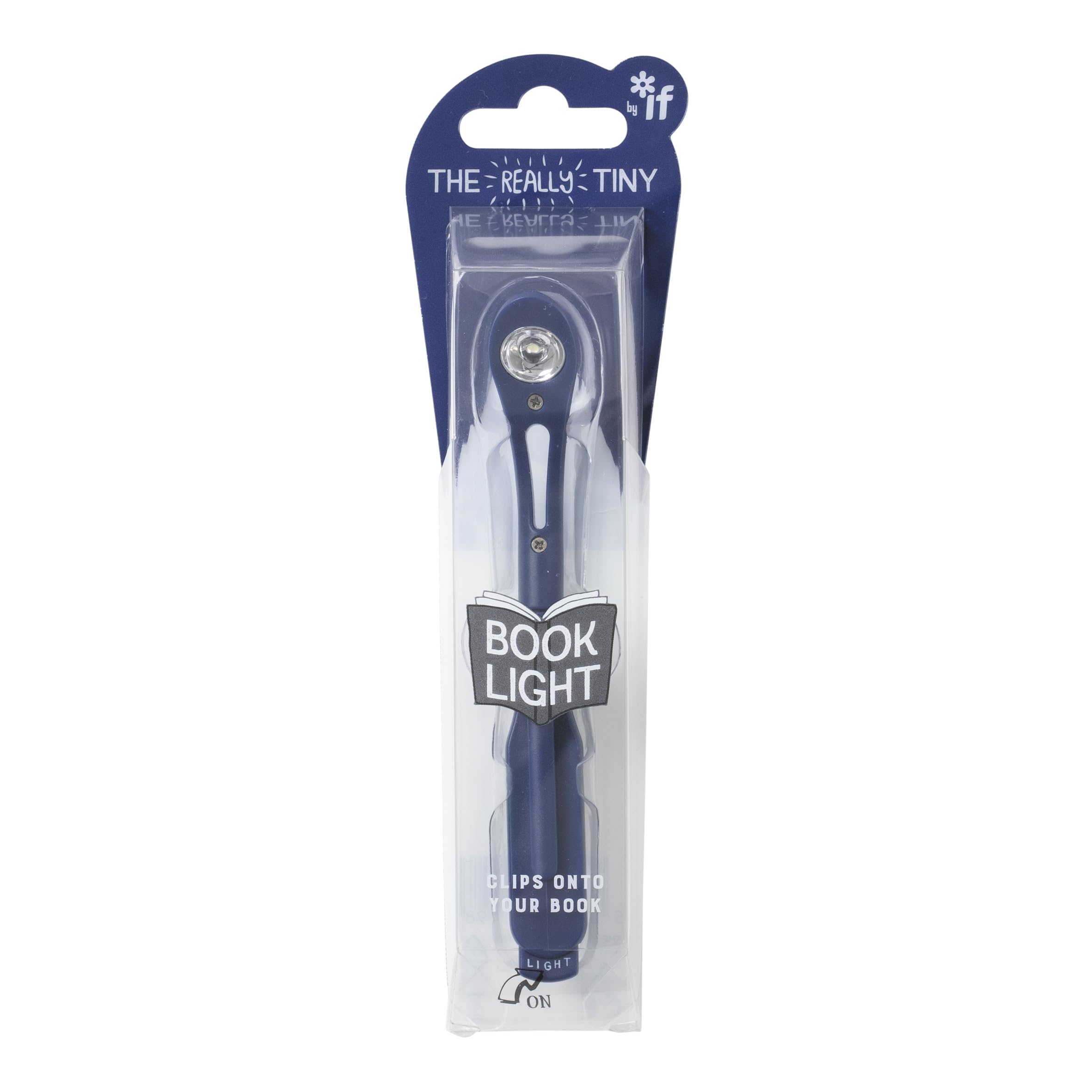 IF Really Tiny Book Light (Navy) – Compact Reading Lights for Books in Bed – Flexible Book Light Clip On – A Great Book Lamp with Batteries Included