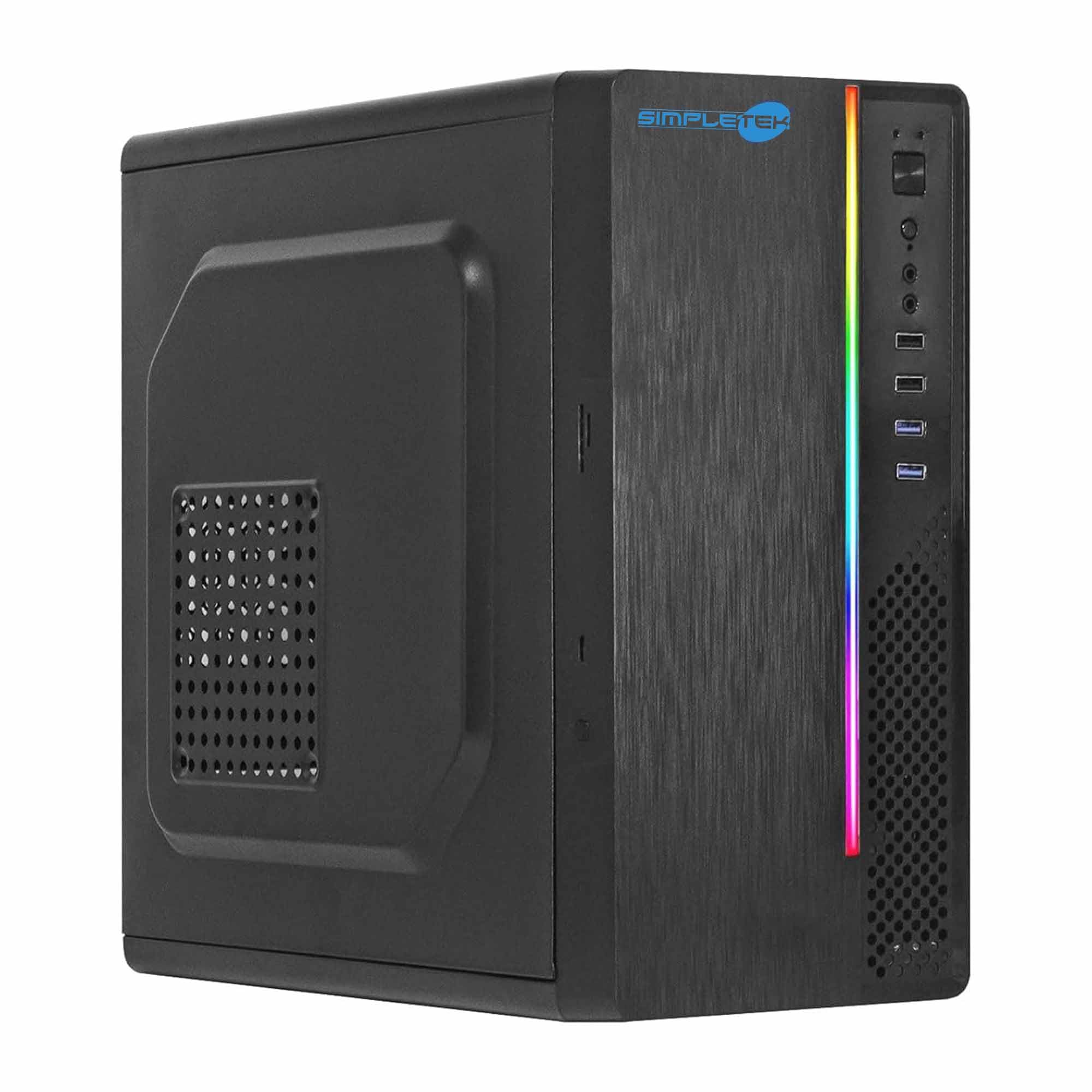 SIMPLETEK - Case Telaio Nero - Compatibile con Nuwo Itak I603 | Micro-ATX Mini-ITX - 1x 5.25" - 1x 3.5" - 2x 2.5" - PCIe | Alimentatore ATX 240W