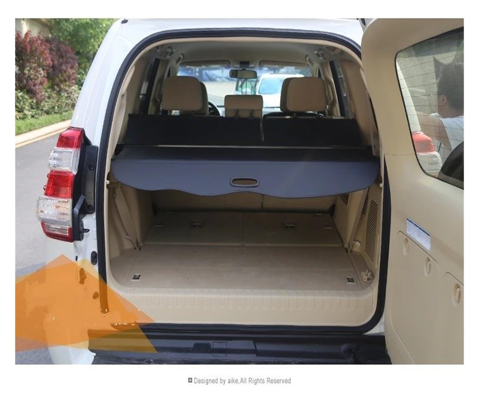 Cortina para Toyota para Land para Cruiser para Prado FJ150 LC150 150 2010-2021 Cubierta Carga Maletero Escudo Seguridad Equipaje Trasero Cortina Partición Cubierta De Carga(Negro)