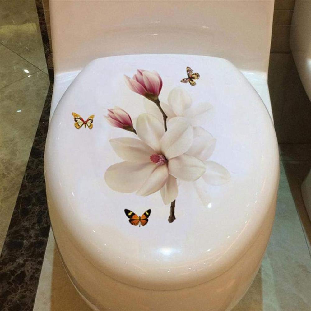 2 Feuilles Autocollants Fleurs étanches Pour Lunette WC, PVC