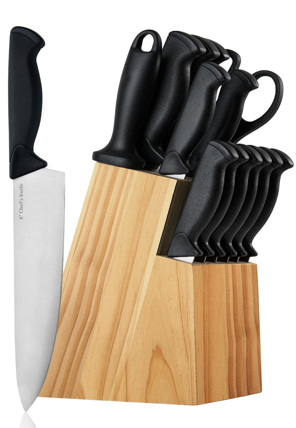 XANAPON Knife Set 14 Pieces Kitchen Knife Set High Carbon German Stainless Steel Dishwasher Safe Cutlery with Sharpener