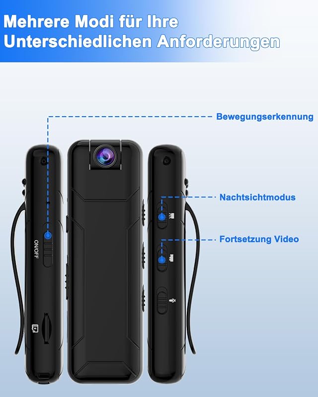 Bextgoo 1080P Mini Testkamera 32GB Kártyával - 10 Órás Üzemidő, 180° Forgatható Lencse, Mozgásérzékelés, Kompakt Kamera Utazáshoz, Kerékpáro