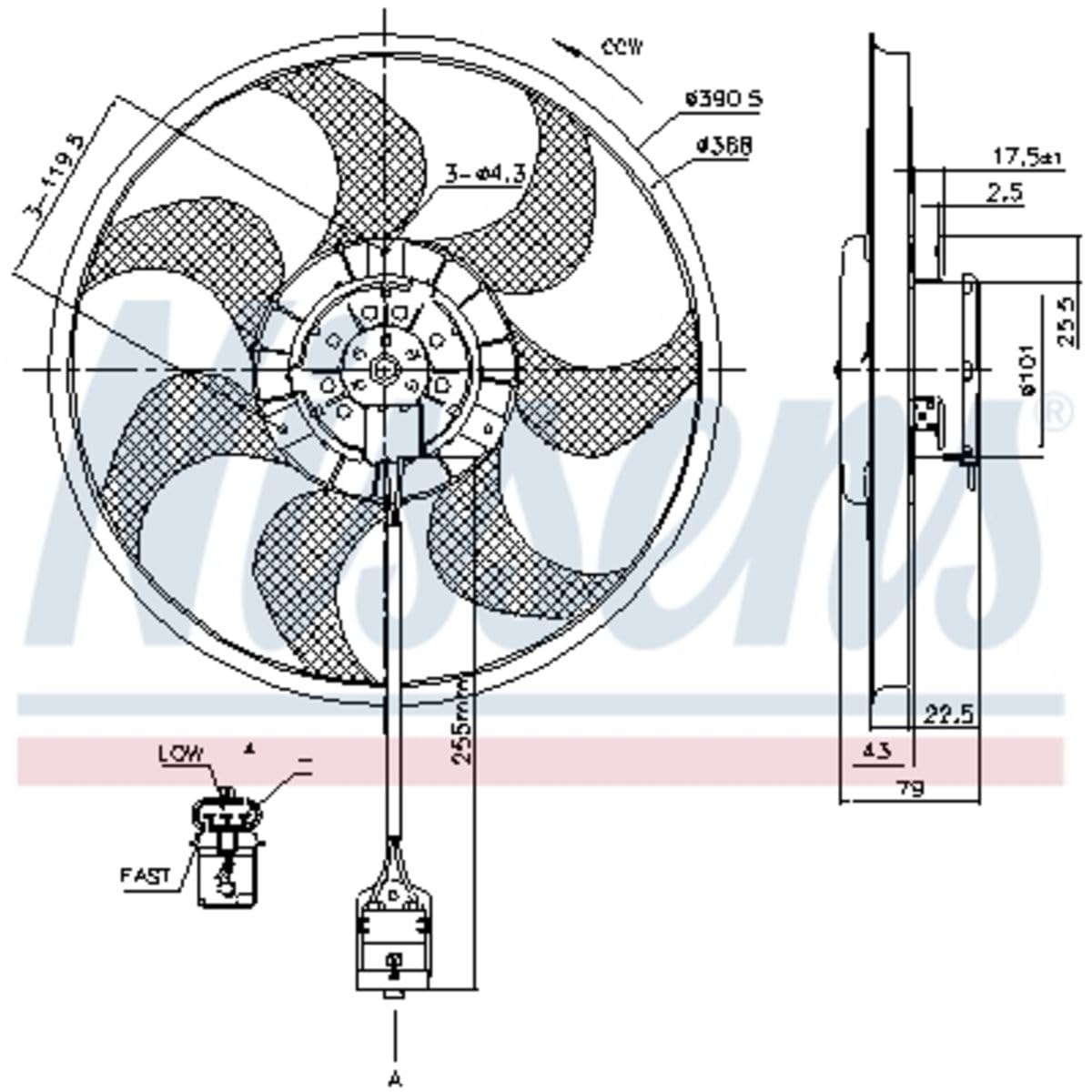 NISSENS Ventola, Raffreddamento motore 85777