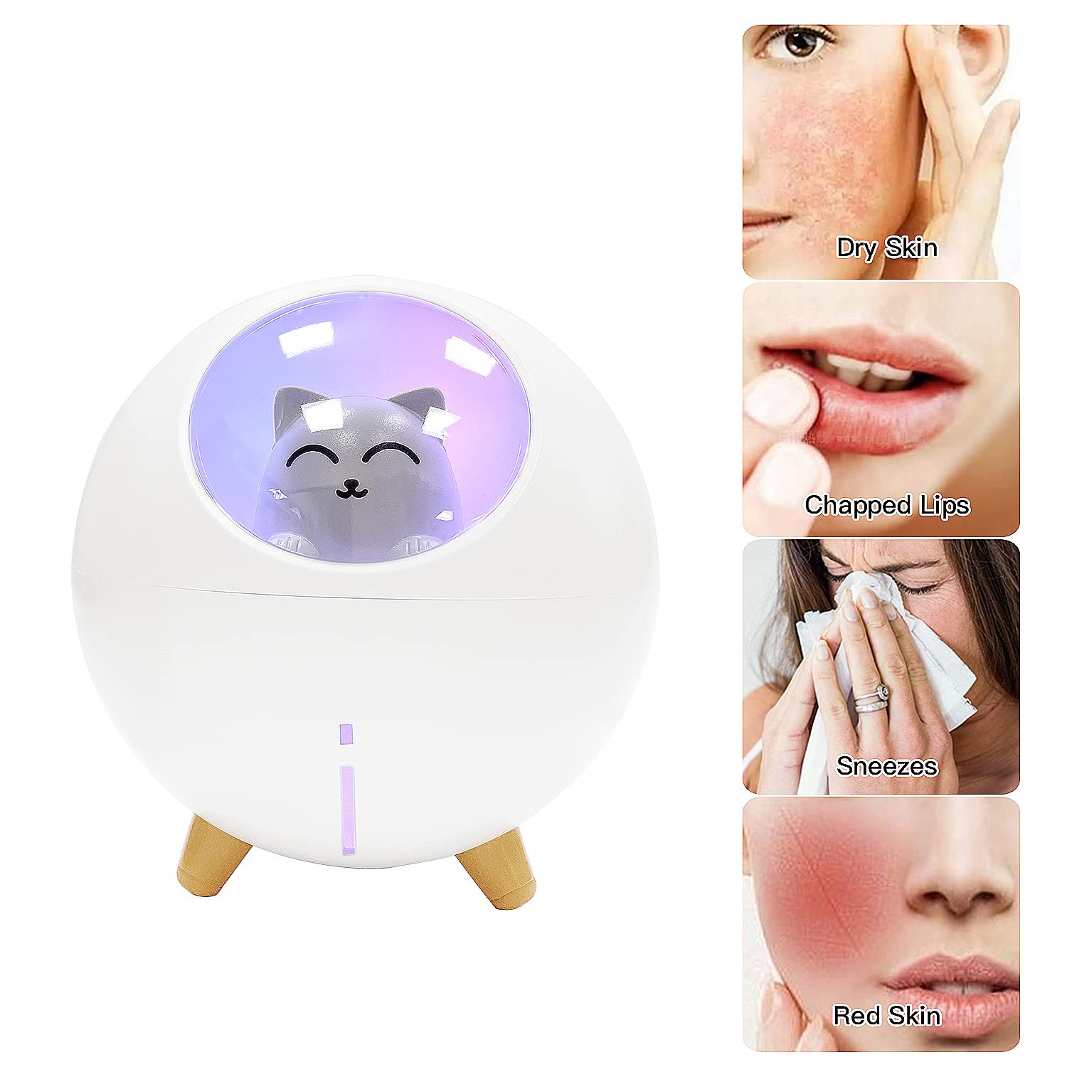 Mini nawilżacz, przenośny nawilżacz ultradźwiękowy USB, nawilżacz środowiskowy z funkcją lampki nocnej, cichy nawilżacz dla dzieci, dom, biuro, sypialnia/630/3027