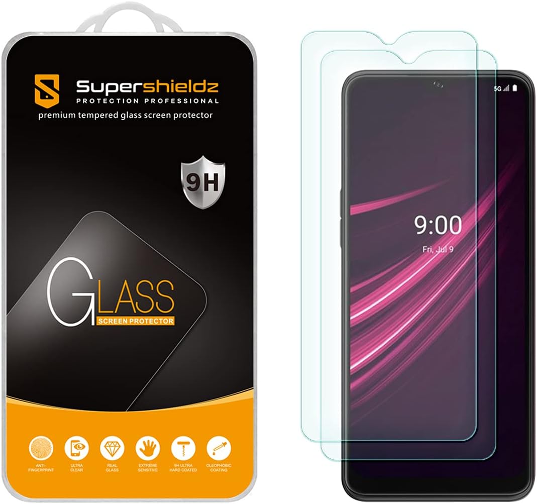 (2 Pack) Supershieldz Designed for T-Mobile Revvl V+ 5G / Revvl V Plus 5G Tempered Glass Screen Protector, Anti Scratch, Bubble Free
