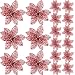 SATINIOR 20 Pieces Glitter Christmas Tree Ornaments Artificial Wedding Christmas Poinsettia Flowers for Festival Decoration (Red)