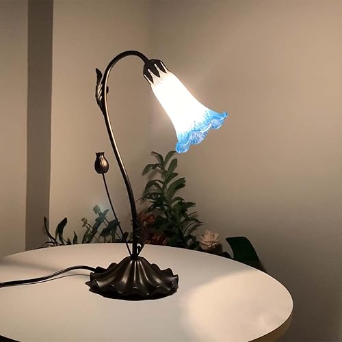 Miniatura 3 de Bieye LS04 Lily Flower Soplado Cristal Lámpara Pantalla Reemplazo (azul)