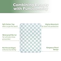 Vista 7 de haakaa Forro impermeable para cambiador, 100% algodón, suave y transpirable (1 unidad, 19.5 x 27.5 pulgadas, días a cuadros)