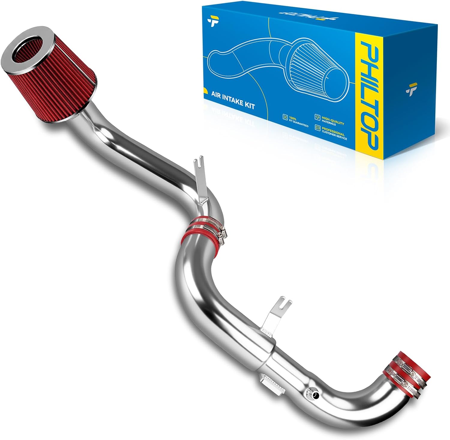 PHILTOP Cold Air Intake Kit for Civic EX/LX/DX 2006 2007 2008 2009 2010 2011 1.8L (Red) Red 2006-2008 Honda Civic 1.8L