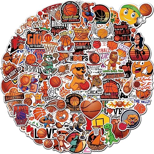 pcnearty 100 Pcs Sport Stickers for Kids, Basketball Water Bottle Stickers, Vinyl Waterproof Laptop Sticker for Water Bottle, Bulk Sticker Packs for Boys Kids Classroom Prizes for Elementary Students