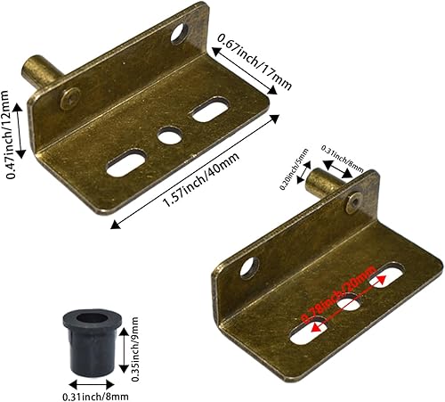 Miniatura 2 de Aifeier ET 2 juegos de bisagras pivotantes de bronce resistentes con eje oculto para puertas de madera, cajones, armarios de muebles, armario,