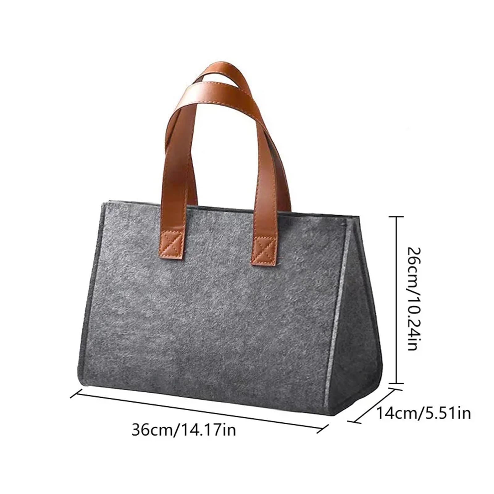 grey Felt Tote Bag Packaging Ladies Laptop Shoulder Large Capacity Storage Für Outdoor Trips, Picknick