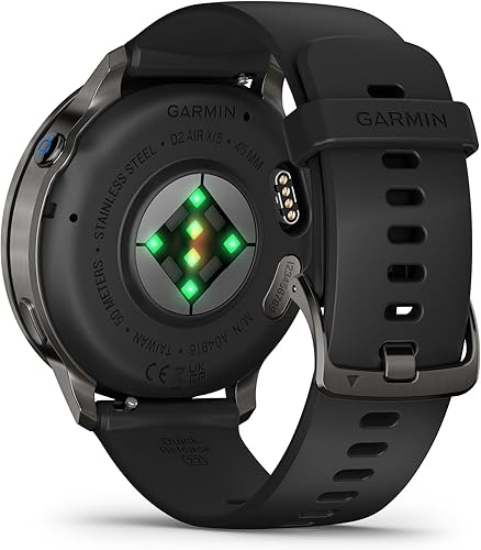 Miniatura 5 de Garmin Reloj inteligente de aviación D2 Air X15 de 1.772 in, bisel de acero inoxidable, banda de silicona negra, pantalla AMOLED, navegación directa