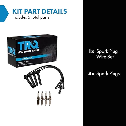 Miniatura 7 de TRQ Kit de encendido Juego de bujías y cables compatibles con Chevrolet Aveo L4 1.6L