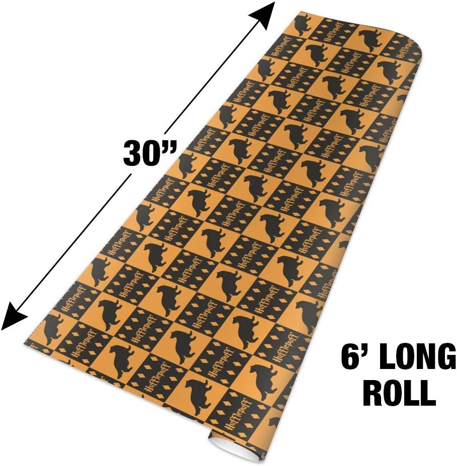 GRAPHICS & MORE Harry Potter Hufflepuff Pattern Gift Wrap Wrapping Paper Rolls