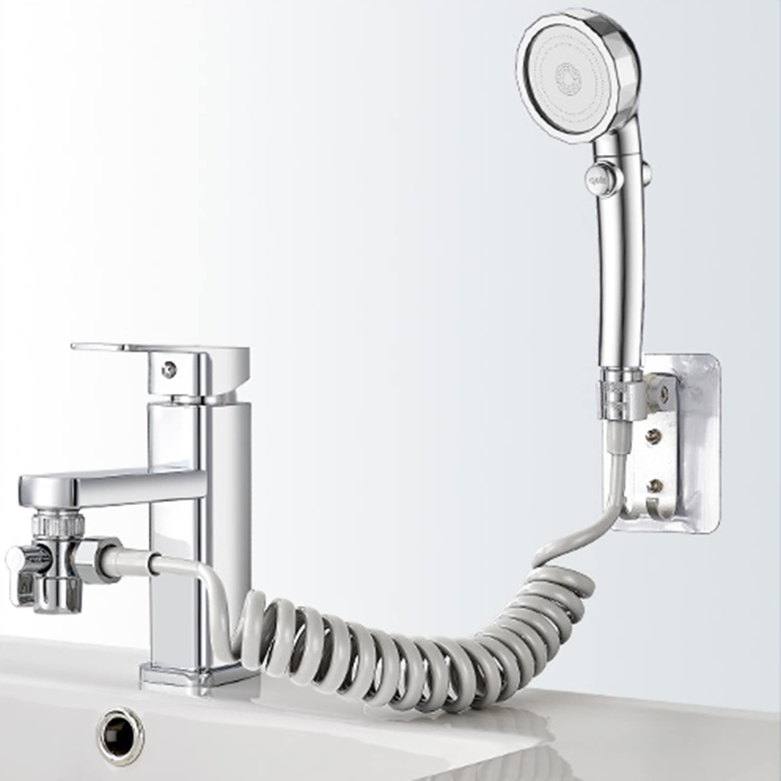 COSZWQDP hand held shower head tub attachment for faucet hose kit Hand Shower Set Sink Head for Bathroom Cleaning Shampoo,Chrome B(Chrome A)